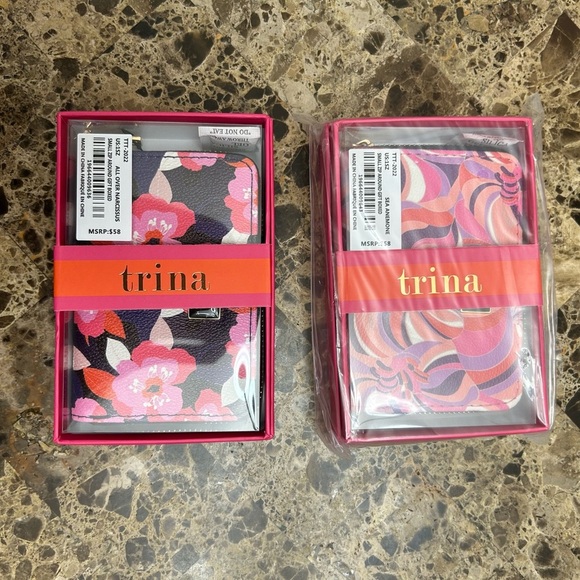 Trina Turk Pink and Purple Floral Wallet Set winners choice - Picture 1 of 8